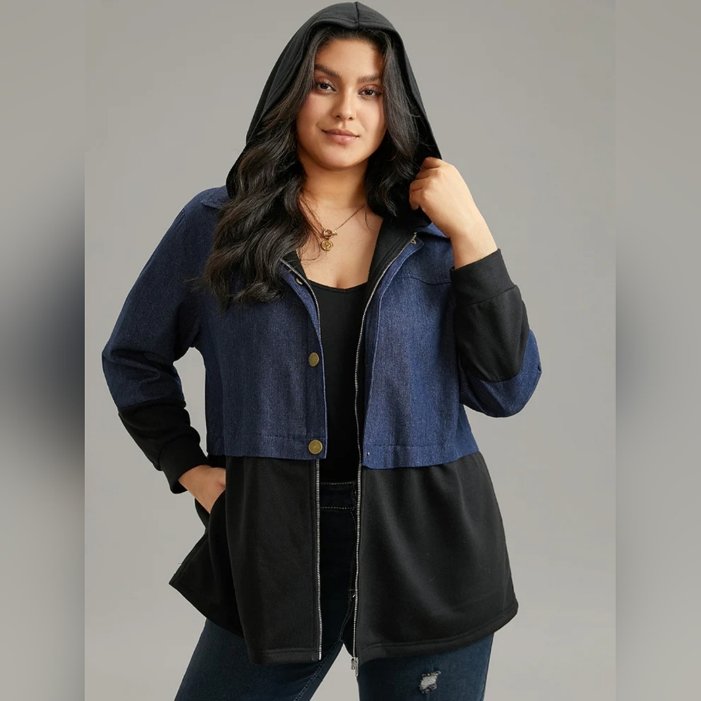 Bloomchic - Contrast Patchwork Stylish Outerwear - image 4